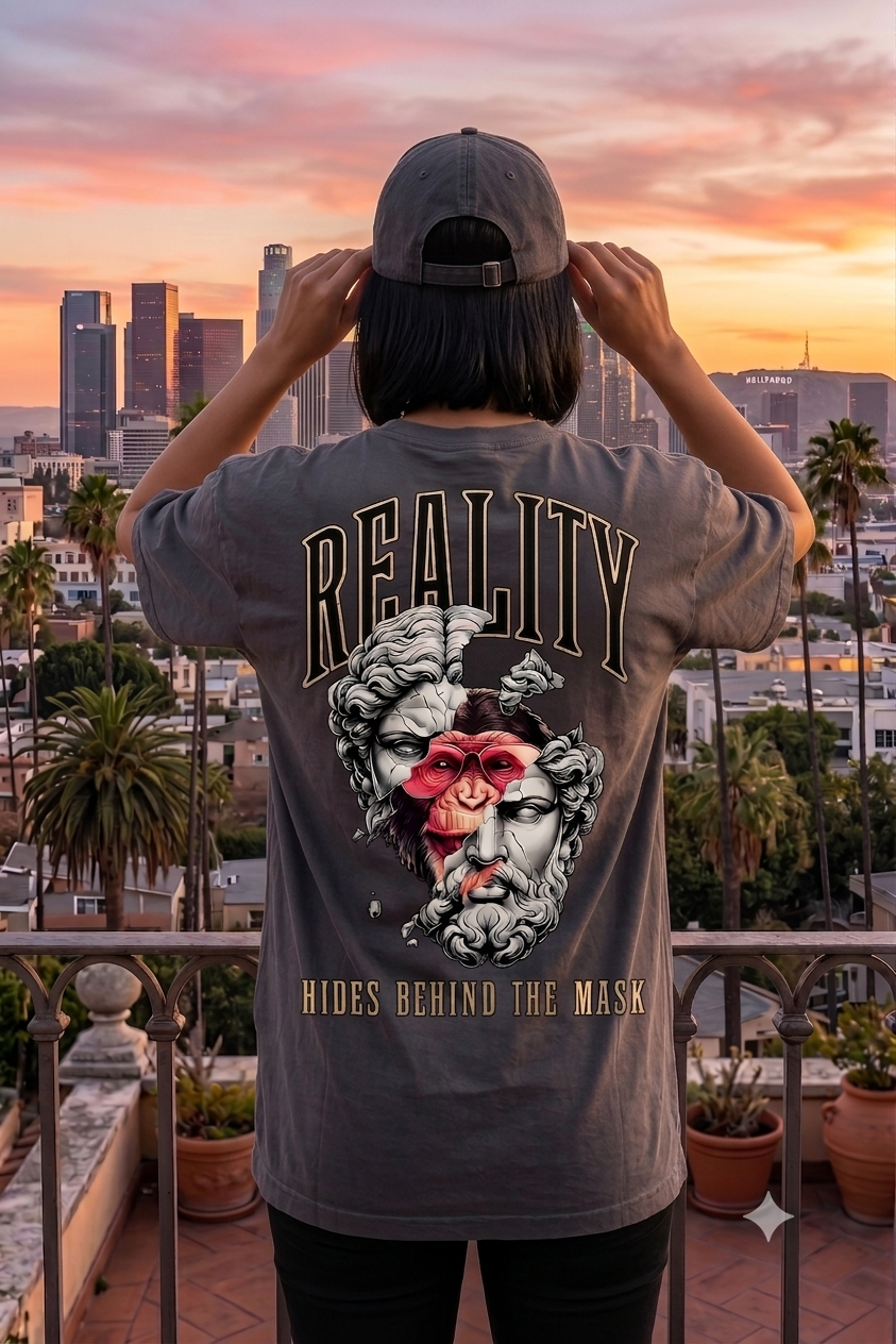 "Reality Hides Behind the Mask"| Unisex Oversized Classic T-Shirt
